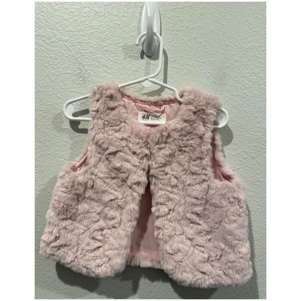 H&M Faux Fur Light Dusty Pink Girl Vest